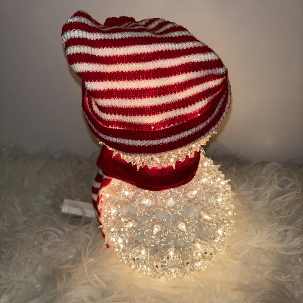 Vintage Snowman Lighted Decoration Atomic Star Burst Shaped Light Covers With